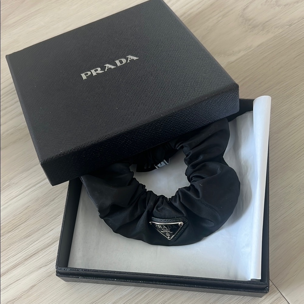 Prada Black Hair Accessory with Logo